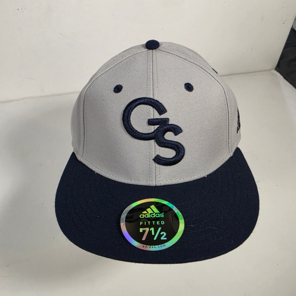 Adidas Georgia Southern Eagles Fitted Hat Grey Navy Blue GS Logo Size 7 1/2